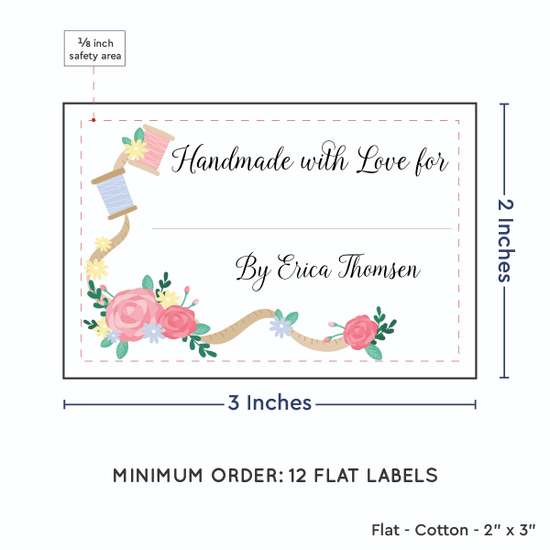 PPLR_HIDDEN_PRODUCT Thread and Flowers with Fill in Blanks (2"x3" Cotton - 12 labels/set)