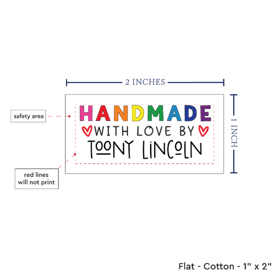 PPLR_HIDDEN_PRODUCT Rainbow Handmade with Love (2"x1"-Cotton)