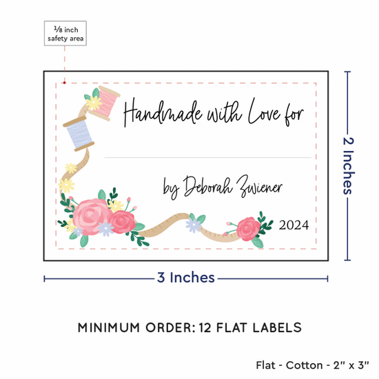 PPLR_HIDDEN_PRODUCT Thread and Flowers with Fill in Blanks (2"x3" Cotton - 12 labels/set)