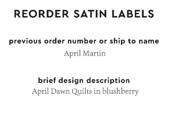 PPLR_HIDDEN_PRODUCT Reorder Previous Label Design - SATIN