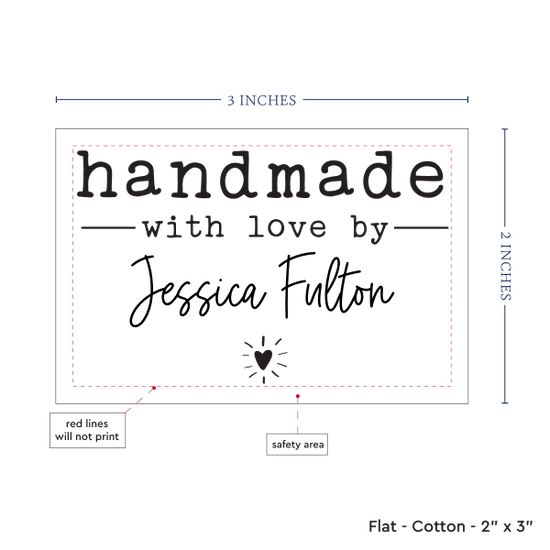 PPLR_HIDDEN_PRODUCT Modern Blanket Label with Heart (2"x3"-Cotton)
