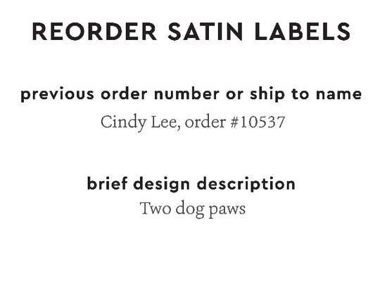 PPLR_HIDDEN_PRODUCT Reorder Previous Label Design - SATIN