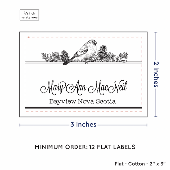 PPLR_HIDDEN_PRODUCT Winter Bird (2"x3" Cotton - 12 labels/set)