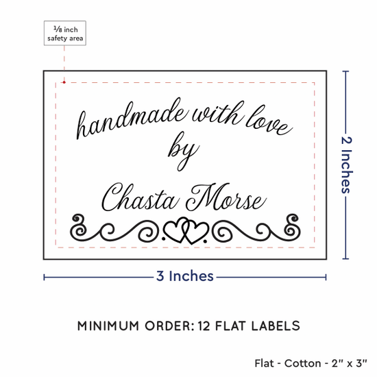 PPLR_HIDDEN_PRODUCT Double Heart Border (2"x3" Cotton - 12 labels/set)