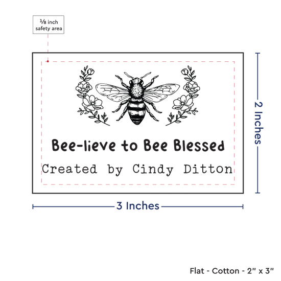 PPLR_HIDDEN_PRODUCT Floral Bee (2"x3"-Cotton)