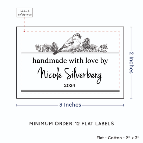PPLR_HIDDEN_PRODUCT Winter Bird (2"x3" Cotton - 12 labels/set)