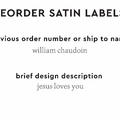 PPLR_HIDDEN_PRODUCT Reorder Previous Label Design - SATIN