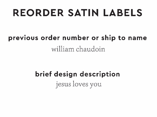 PPLR_HIDDEN_PRODUCT Reorder Previous Label Design - SATIN