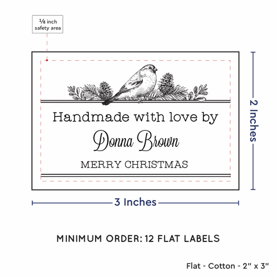 PPLR_HIDDEN_PRODUCT Winter Bird (2"x3" Cotton - 12 labels/set)