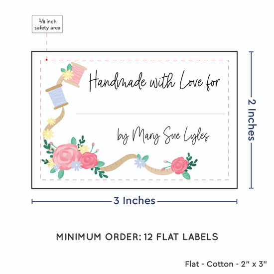 PPLR_HIDDEN_PRODUCT Thread and Flowers with Fill in Blanks (2"x3" Cotton - 12 labels/set)