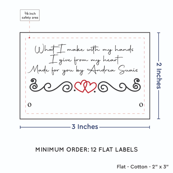PPLR_HIDDEN_PRODUCT Double Heart Quote (2"x3" Cotton - 12 labels/set)