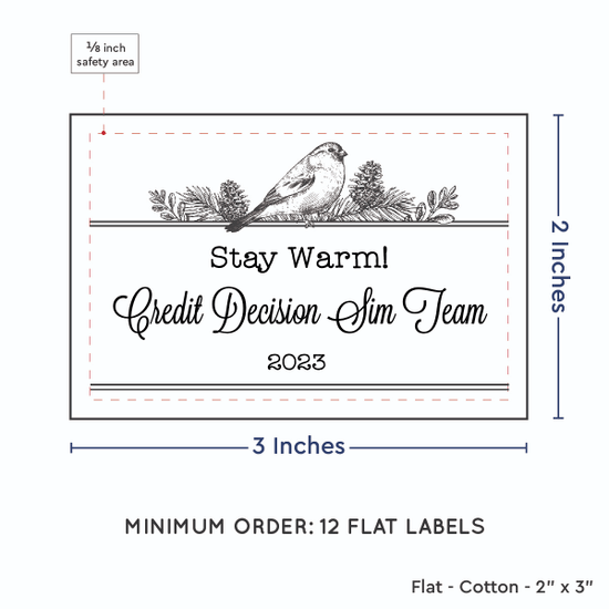 PPLR_HIDDEN_PRODUCT Winter Bird (2"x3" Cotton - 12 labels/set)