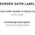 PPLR_HIDDEN_PRODUCT Reorder Previous Label Design - SATIN