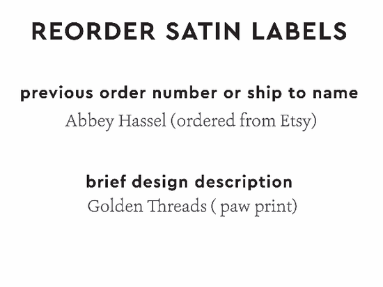PPLR_HIDDEN_PRODUCT Reorder Previous Label Design - SATIN
