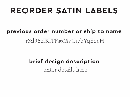 PPLR_HIDDEN_PRODUCT Reorder Previous Label Design - SATIN