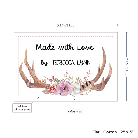 PPLR_HIDDEN_PRODUCT Boho Antlers and Flowers (2"x3"-Cotton)