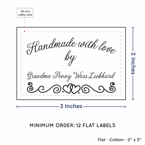 PPLR_HIDDEN_PRODUCT Double Heart Border (2"x3" Cotton - 12 labels/set)