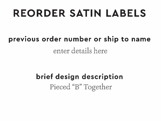 PPLR_HIDDEN_PRODUCT Reorder Previous Label Design - SATIN