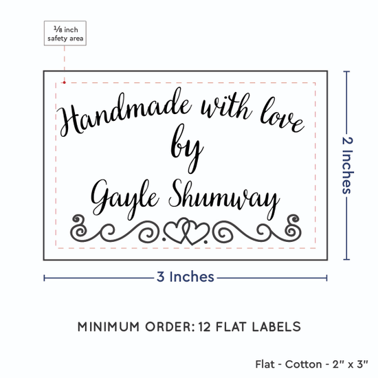 PPLR_HIDDEN_PRODUCT Double Heart Border (2"x3" Cotton - 12 labels/set)