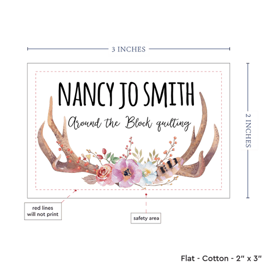 PPLR_HIDDEN_PRODUCT Boho Antlers and Flowers (2"x3"-Cotton)
