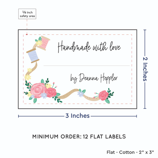 PPLR_HIDDEN_PRODUCT Thread and Flowers with Fill in Blanks (2"x3" Cotton - 12 labels/set)
