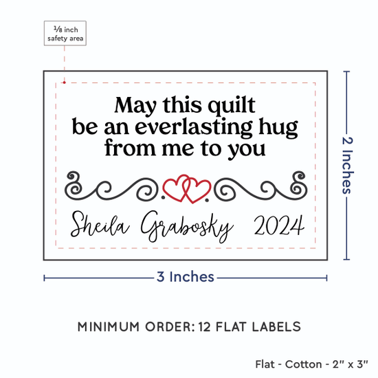 PPLR_HIDDEN_PRODUCT Double Heart Quote (2"x3" Cotton - 12 labels/set)