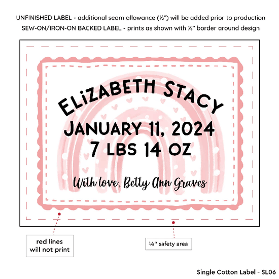 PPLR_HIDDEN_PRODUCT Pink Rainbow Baby Label