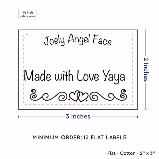 PPLR_HIDDEN_PRODUCT Double heart border with Fill in Blanks (2"x3" Cotton - 12 labels/set)