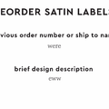 PPLR_HIDDEN_PRODUCT Reorder Previous Label Design - SATIN
