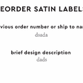 PPLR_HIDDEN_PRODUCT Reorder Previous Label Design - SATIN