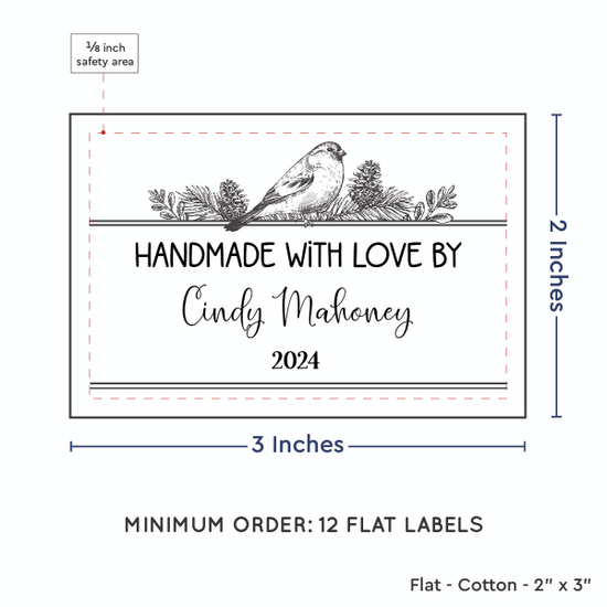 PPLR_HIDDEN_PRODUCT Winter Bird (2"x3" Cotton - 12 labels/set)