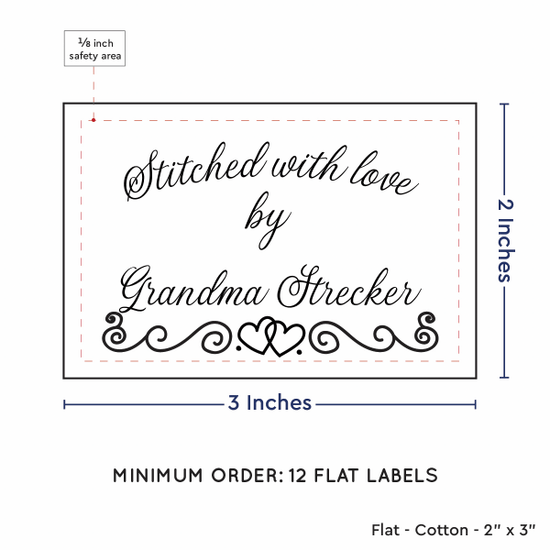 PPLR_HIDDEN_PRODUCT Double Heart Border (2"x3" Cotton - 12 labels/set)