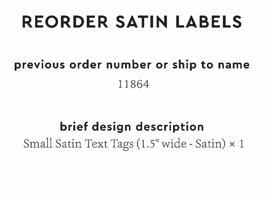 PPLR_HIDDEN_PRODUCT Reorder Previous Label Design - SATIN