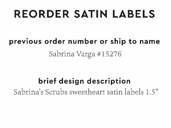 PPLR_HIDDEN_PRODUCT Reorder Previous Label Design - SATIN