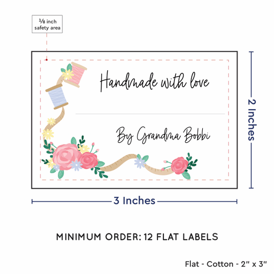 PPLR_HIDDEN_PRODUCT Thread and Flowers with Fill in Blanks (2"x3" Cotton - 12 labels/set)