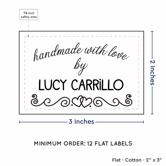 PPLR_HIDDEN_PRODUCT Double Heart Border (2"x3" Cotton - 12 labels/set)