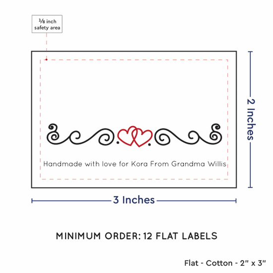 PPLR_HIDDEN_PRODUCT Double Heart Quote (2"x3" Cotton - 12 labels/set)