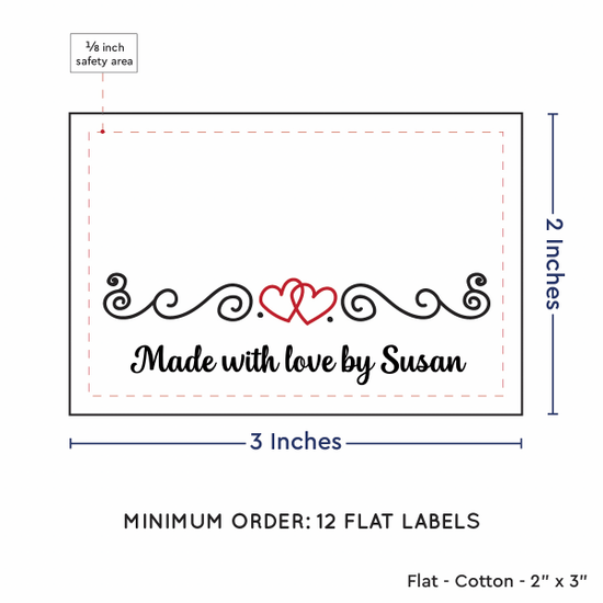 PPLR_HIDDEN_PRODUCT Double Heart Quote (2"x3" Cotton - 12 labels/set)