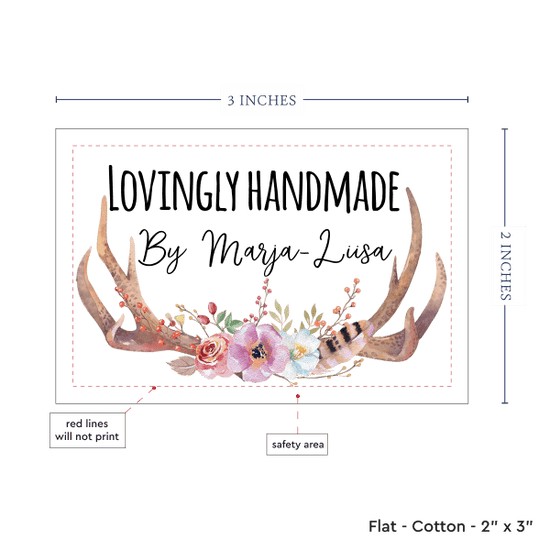 PPLR_HIDDEN_PRODUCT Boho Antlers and Flowers (2"x3"-Cotton)