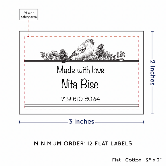 PPLR_HIDDEN_PRODUCT Winter Bird (2"x3" Cotton - 12 labels/set)