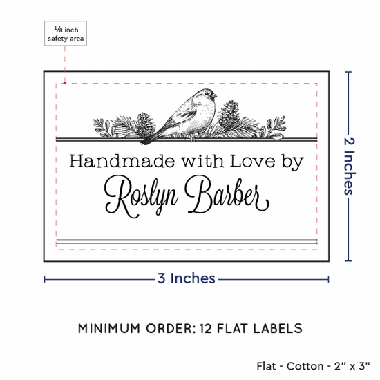 PPLR_HIDDEN_PRODUCT Winter Bird (2"x3" Cotton - 12 labels/set)