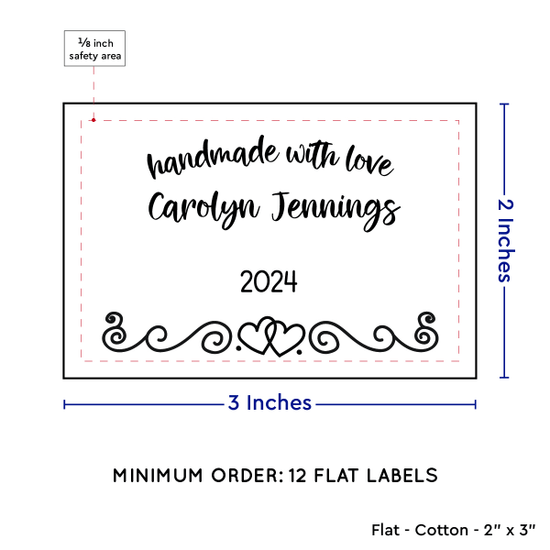 PPLR_HIDDEN_PRODUCT Double Heart Border (2"x3" Cotton - 12 labels/set)