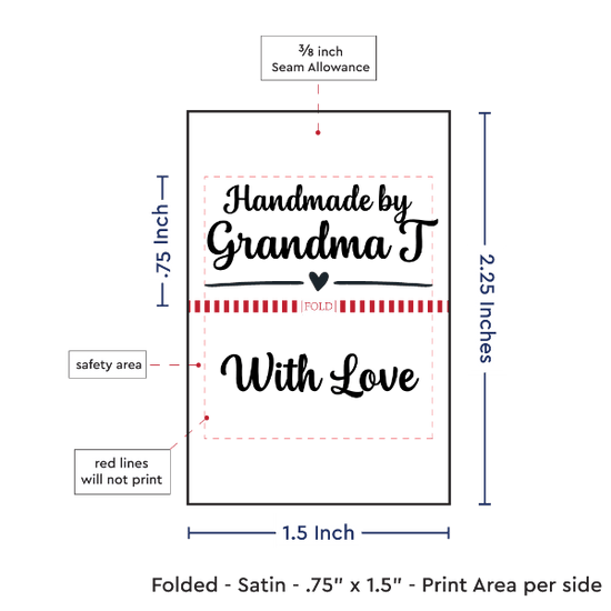 PPLR_HIDDEN_PRODUCT Sweet Heart Satin Labels (1.5" wide - Satin)