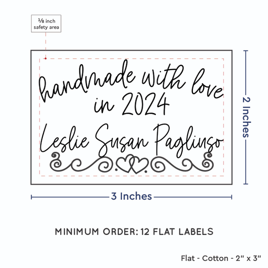 PPLR_HIDDEN_PRODUCT Double Heart Border (2"x3" Cotton - 12 labels/set)