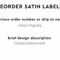 PPLR_HIDDEN_PRODUCT Reorder Previous Label Design - SATIN
