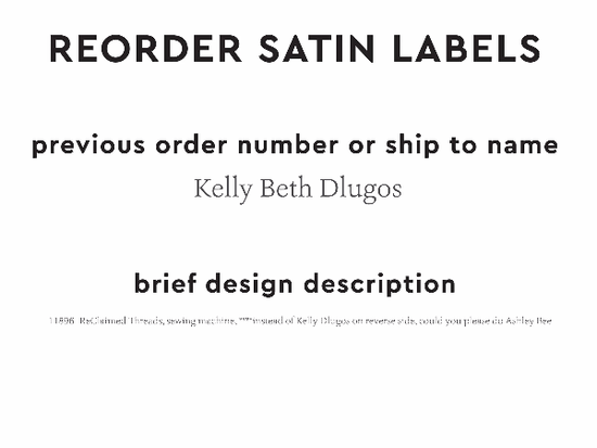 PPLR_HIDDEN_PRODUCT Reorder Previous Label Design - SATIN