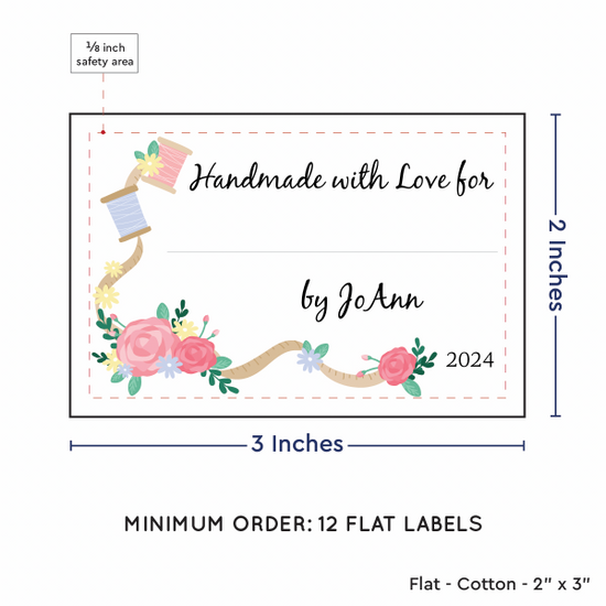 PPLR_HIDDEN_PRODUCT Thread and Flowers with Fill in Blanks (2"x3" Cotton - 12 labels/set)