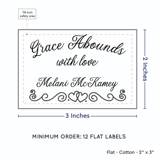 PPLR_HIDDEN_PRODUCT Double Heart Border (2"x3" Cotton - 12 labels/set)