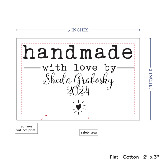 PPLR_HIDDEN_PRODUCT Modern Blanket Label with Heart (2"x3"-Cotton)