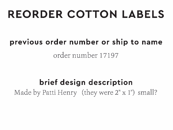 Reorder Previous Label Design - COTTON – EverEmblem